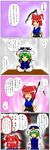  comic green_hair hat highres multiple_girls onozuka_komachi red_hair scythe seren_(staphy) shiki_eiki touhou translated 