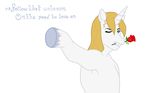  anthro blonde_hair blue_eyes equine flower friendship_is_magic hair horn lady_gaga long_hair male mammal my_little_pony plain_background prince_blueblood_(mlp) rose short_hair solo unicorn unknown_artist white_background 