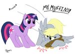  cutie_mark derpy_hooves_(mlp) duo equine eye_contact female feral friendship_is_magic hasbro horn horse mammal muffins my_little_pony pegasus plain_background pony protective skoon twilight_sparkle_(mlp) unicorn white_background wings 