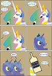  &#3232;_&#3232; alicorn beverage comic equine female feral friendship_is_magic gwbinvincible hasbro horn horse mammal my_little_pony pegacorn pony princess princess_celestia_(mlp) princess_luna_(mlp) royalty sibling sisters 