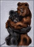  anthro bear brown_eyes chubby classic comfort crying duo hug mammal muscles overweight sad standing tail ursine vintage werepuppy 