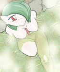  blush breasts furry gardevoir green_hair large_breasts looking_up nude onsen pokemon uranoyoru 