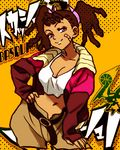  ayukawa_miyuki bad_id bad_pixiv_id bandaid bandaid_on_face basquash! breasts cleavage dark_skin hairlocs hosoime large_breasts lowres solo twintails 