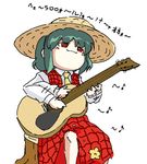  green_hair guitar hat instrument kazami_yuuka solo straw_hat touhou yukkuri_shiteitte_ne 