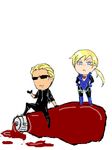  albert_wesker bodysuit chibi jill_valentine ketchup resident_evil resident_evil_5 what 