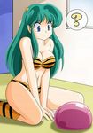 bikini green_hair horns long_hair lum oni slime swimsuit tagme urusei_yatsura 