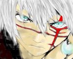  aleksander_nikolaevich_her blue_eyes glaring lowres male_focus scar seikon_no_qwaser silver_hair solo 