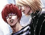  blonde_hair death_note lily_(artist) lowres matt mello multiple_boys red_hair scar 