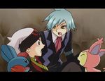  gen_3_pokemon letterboxed male_focus mudkip multiple_boys pokemon pokemon_(creature) pokemon_special ruby_(pokemon) skitty tsuwabuki_daigo 