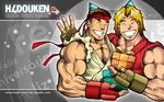  highres ken_masters multiple_boys ryuu_(street_fighter) street_fighter wallpaper wario 