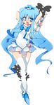  blue blue_choker blue_eyes blue_hair choker chypre_(heartcatch_precure!) coffret_(heartcatch_precure!) cure_marine flower_tact heartcatch_precure! kurumi_erika magical_girl mamo_williams precure solo thighhighs wand white_background zettai_ryouiki 