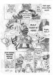  build_tiger_(character) butt buttertoast clothing comic feline gamma-g gay greyscale male mammal manga monochrome muscles tiger torn_clothing 