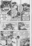  build_tiger_(character) buttertoast comic feline gamma-g gay greyscale male mammal manga monochrome muscles tiger 