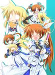  :d ^_^ blonde_hair blue_eyes blush bow brown_hair butterfly_net chibi closed_eyes face_mask fate_testarossa gag gagged hair_bow hand_net highres hug long_hair lyrical_nanoha magical_girl mahou_shoujo_lyrical_nanoha mahou_shoujo_lyrical_nanoha_strikers mahou_shoujo_lyrical_nanoha_the_movie_1st mask multiple_girls o_o open_mouth ponytail ribbon school_uniform seishou_elementary_school_uniform sen_(astronomy) side_ponytail smile sunglasses surgical_mask takamachi_nanoha tape twintails you_gonna_get_raped 