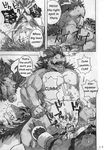  build_tiger build_tiger_(character) comic cum dragon feline gamma-g gay greyscale male mammal manga monochrome muscles penis tiger woo_long 