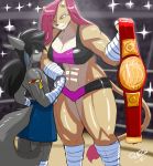  abs anthro duo eevee female kaylee male muscular muscular_female nintendo pok&eacute;mon pok&eacute;mon_(species) shaze shonuff44 video_games wrestling 