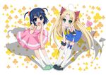  2girls artist_request astarotte_ygvar blush character_request dress lotte_no_omocha! multiple_girls pointy_ears smile tail touhara_asuha 