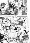  botamochi build_tiger build_tiger_(character) comic feline fellatio gamma-g gay greyscale male mammal manga monochrome muscles nude oral oral_sex overweight penis pig porcine sex tiger translated 