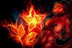  dragon female fire horn necrodrone necrodrone_(character) nipple_tape red_body red_dragon scalie solo thong wallpaper 