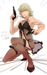  @@@ bad_id bad_pixiv_id barnaby_brooks_jr blonde_hair crossdressing dual_wielding garter_belt glasses gun high_heels holding lace lingerie male_focus shoes solo thighhighs tiger_&amp;_bunny underwear weapon 
