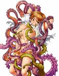  1boy atlus chinjuu_hibakichi hanamura_yousuke male male_focus nipple nipples persona persona_4 rape tentacle tentacles_on_male undressing 