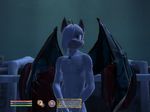 artemis_kainen_(character) covering_up final_fantasy looking_at_user male moogle necklace night nude oblivion pose screencap the_elder_scrolls video_games wings 