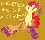  appblebloom_(mlp) apple_bloom_(mlp) cub equine female feral friendship_is_magic hasbro hogtied horse mammal my_little_pony pegasus pony riokenn rope scootabuse scootaloo_(mlp) scootaloo_is_a_chicken wings young 