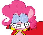  @_@ cape cosplay curly_hair equine fawful female friendship_is_magic fur grin hair hasbro horse mammal my_little_pony pink_fur pink_hair pinkie_pie_(mlp) pony solo teeth unknown_artist 