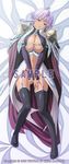  armor breasts cape cleavage dakimakura dark_skin erect_nipples garter_belt gladys_(kyonyuu_fantasy) gladys_von_walkenheim kyonyuu_fantasy kyonyuu_fantasy_gaiden large_breasts panties purple_hair shoulder_pads thighhighs underboob underwear waffle 