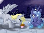  absurd_res alicorn city couple crying cute cutie_mark derpy_hooves_(mlp) duo equine female feral food foxshine friendship_is_magic hasbro hi_res horn horse mammal muffin muffins my_little_pony pegacorn pegasus princess_luna_(mlp) winged_unicorn wings 
