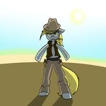  anthro blonde_hair cowboy derpy_hooves_(mlp) dirty_harry equine female friendship_is_magic gun hair hasbro hat horse mammal my_little_pony pony ranged_weapon shinmera solo tail weapon 