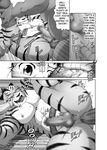  anal_penetration anthro balls beastmen_forest biceps big_muscles boar cave censored comic english_text feline gay greyscale human kid lying male mammal manga missionary_position monochrome muscles neyukidou nipples on_back ork penetration penis porcine sex text tiger 