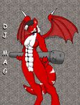 artist_ein balls breasts canine dickgirl dragon hat intersex magwolf magwolf_drago mammal muscles old photo sheath solo unknown_artist wings wolf wolgon 