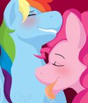  blue_fur cartoonlion duo equine female feral friendship_is_magic fur hasbro horse lesbian licking mammal my_little_pony pegasus pink_fur pinkie_pie_(mlp) pony rainbow_dash_(mlp) taste_the_rainbow tongue wings 