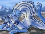  arctic_beach arctic_fox beach blue_eyes breast_squish breasts canine female fox glacier hindpaw ice looking_at_viewer mammal nude paws pinup pose ruaidri seaside solo 