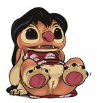  bottomless chubby clothed clothing cub cute experiment female half-dressed hindpaw lando lilo lilo_and_stitch looking_at_viewer navel nude overweight paws pussy solo spread_legs spreading what_has_science_done young 