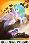  2011 alicorn avoid_posting equine female friendship_is_magic hasbro horse inspired_by_proper_art kefkafloyd my_little_pony pegacorn pegasus pony poster princess_celestia_(mlp) propaganda twilight_sparkle_(mlp) unicorn wings wyeth 