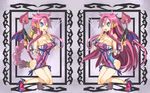  astina bat_wing breasts disgaea disgaea_4 gun high_heels koppen makai_senki_disgaea_4 pink_hair shoes tail volcano_(disgaea) vulcanus_(disgaea_4) weapon wink 