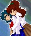  2girls bishoujo_senshi_sailor_moon hug kino_makoto mizuno_ami multiple_girls nipples school_uniform yuri 