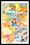  animal_ears blonde_hair brown_hair clubstripes comic cream_(miu) female hair jay male p.b. peaches_(miu) tail 