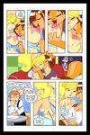  animal_ears blonde_hair brown_hair clubstripes comic cream_(miu) female hair jay male p.b. peaches_(miu) tail 