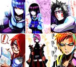  3boys 3girls black_hair blue_eyes blue_hair facial_mark forehead_protector gaara glasses green_eyes heart hyuuga_hinata inuzuka_kiba kan karin_(naruto) konan multiple_boys multiple_girls naruto naruto_shippuuden orange_eyes orange_hair purple_hair red_eyes red_hair tachisyonen 