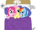  bed blue_fur equine female feral fluttershy_(mlp) friendship_is_magic fur group group_sex hasbro horse in_bed lesbian mammal my_little_pony pegasus pink_fur pinkie_pie_(mlp) pony rainbow_dash_(mlp) sex skoon threesome wings 