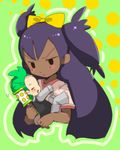  blush bow dark_skin dent_(pokemon) female gym_leader iris_(pokemon) loli long_hair pokemon 