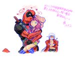  1girl 2boys capcom crossover dante dante_(devil_may_cry) deadpool devil_may_cry hibiki_misora marvel marvel_vs._capcom marvel_vs._capcom_3 marvel_vs_capcom_3 multiple_boys rockman ryuusei_no_rockman translation_request 