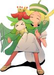  &gt;_&lt; bel_(pokemon) blonde_hair crown eyes_closed flailinf flailing flower lilligant nintendo plant pokemon smile struggling 