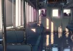  athrun1120 hatsune_miku long_hair original scenery solo train_interior vanishing_point vocaloid 