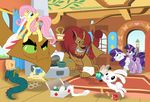  band-aid blue_eyes cockatrice cockatrice_(mlp) equine female feral fluttershy_(mlp) friendship_is_magic glancojusticar hair hasbro horn horse hydra long_hair mammal manticore my_little_pony parasprite_(mlp) pegasus pink_hair pony rarity_(mlp) short_hair sticking_plaster twilight_sparkle_(mlp) unicorn wings 