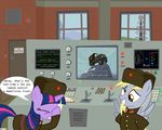  ? command_and_conquer computer demo_truck derpy_hooves_(mlp) duo equine female feral friendship_is_magic hammer_and_sickle hasbro horn horse jeep konami_code mammal my_little_pony pegasus red_alert soviet tesla_coil tetris twilight_sparkle_(mlp) unicorn unknown_artist wings 