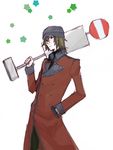  aragaki_shinjirou bad_id bad_pixiv_id beanie brown_hair bus_stop hat male_focus oyone persona persona_3 persona_3_portable solo trench_coat 